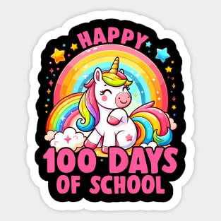 Happy 100Th Day Of School Unicorn 100 Days Of School Teacher Sticker